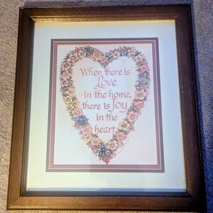Home Interiors Framed Print When There Is Love in Home There Is Joy in Heart